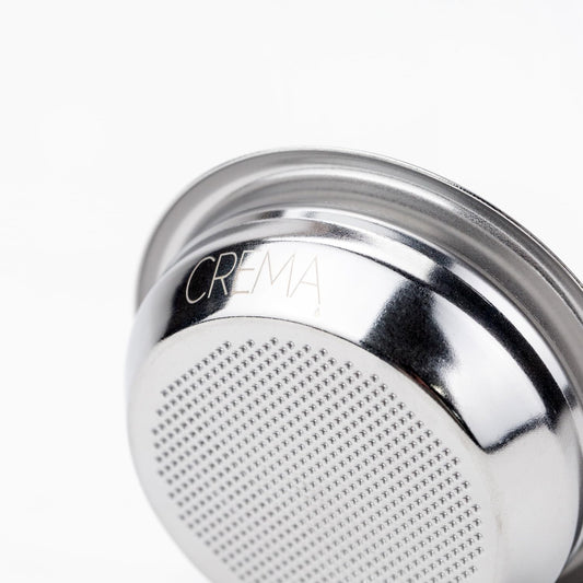 Crema Coffee Products 58mm Filter Basket | Single Shot Non-Pressurized Stainless Steel Basket | Compatible with Breville 58mm Portafilters | Precise Tapered Profile for Consistent Espresso Shots
