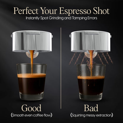 Bottomless Portafilter 54mm - Stainless Steel Filter Basket and Ergonomic Mahogany Wood Handle - Compatible with Breville 54mm Bottomless Portafilter Coffee Machine Models