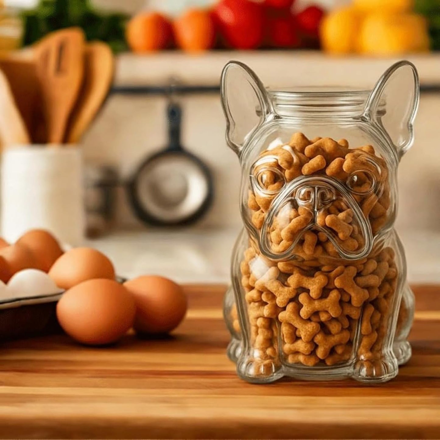French Bulldog Snack Jar – 2025 New Cute Airtight Storage Container, Multi-purpose Jar for Dog Snacks, Cookies, Candy, Coffee Pods, Kitchen Organization, Pet Lovers Gift(French bulldog B)