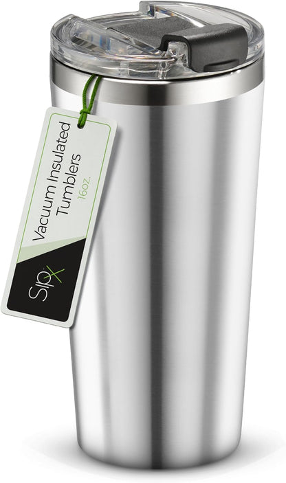 SIPX™ Triple-Insulated Tumblers - 16oz. Premium Modern Tumbler With Lid, insulated Cup Keeps Hot For 6 Hours, Stainless Steel Tumbler Made Of Sustainable Material, Coffee Travel Mug For Home & Office