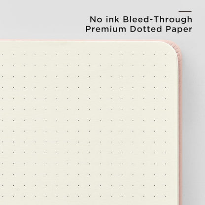 &And Per Se Dotted Journal Notebook, A5 Hardcover Leather Bullet Dotted Journal, 160 Pages 100GSM Thick Paper, 3 Sheets of Stickers Included - 5.7'' x 8'' (Rose pink)