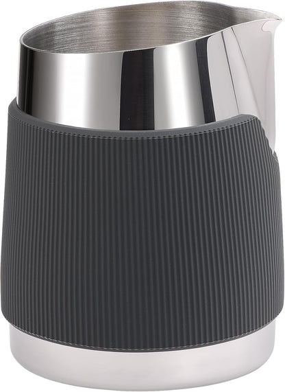 Normcore Handleless Milk Frothing Jug, Milk Pitcher 15.2 oz, Milk Frother Steamer Cup Stainless Steel Espresso Cup, Sharp Spout, Silver, 450 ml