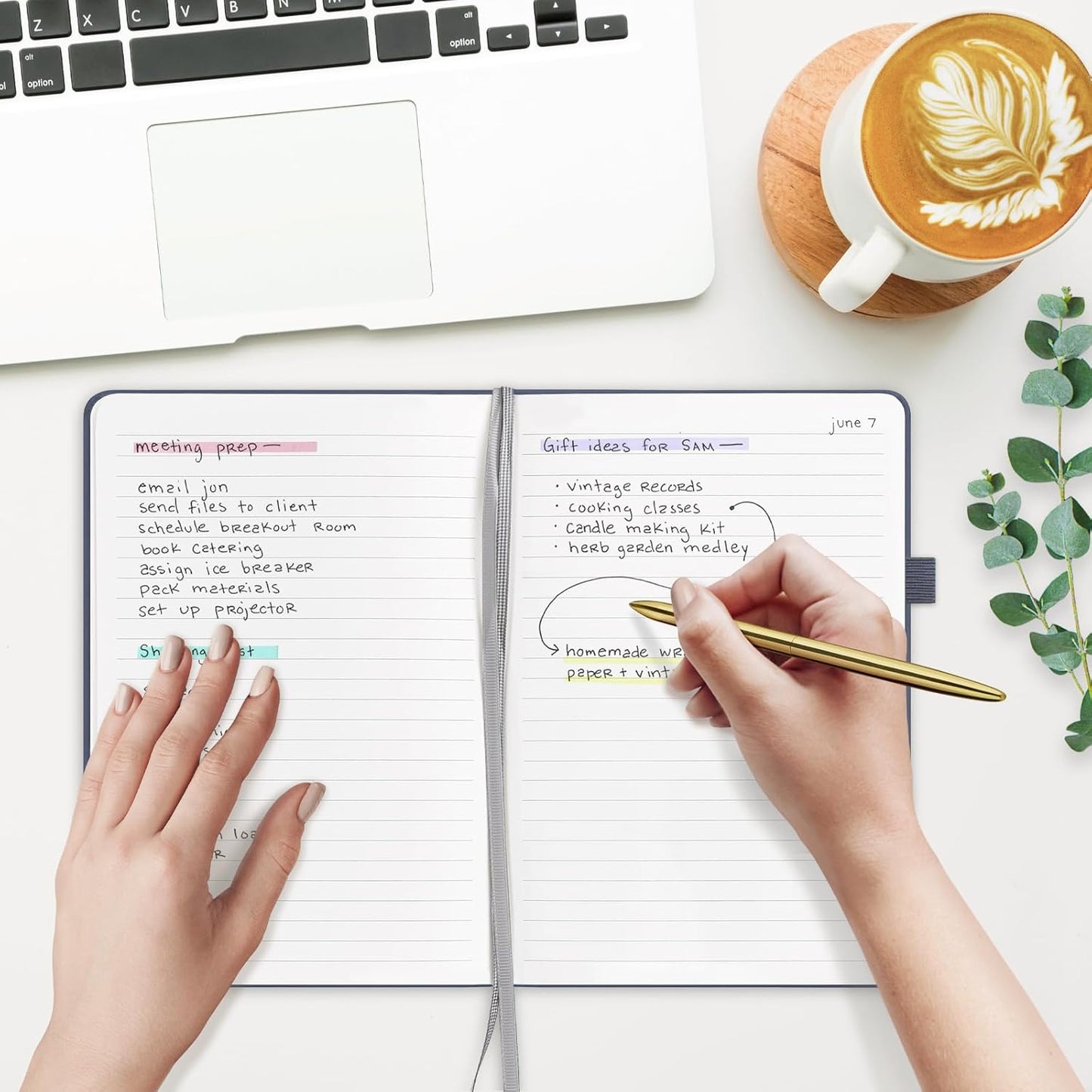 &And Per Se Lined Journal Notebook (5 Packs), 160 Pages, A5 5.7 x 8 inches College Ruled Thick Paper Notebook Journals for Writing, Hardcover Notebooks for Women Men Office School (Dark Blue)