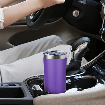 20 oz Skinny Tumbler with Lid and Straw,Stainless Steel Vacuum Insulated Tumbler Cup Double Wall Leak-proof Coffee Mug,Travel Thermal Water Tumbler for Home,Office,Outdoor (Purple,1)