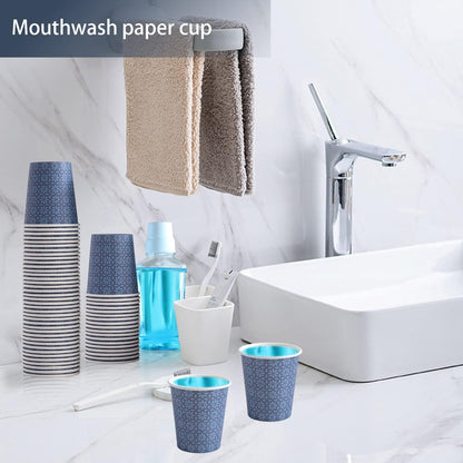 300 Pack 5oz Paper Cups, Disposable Bathroom Navy Floral Small Mouthwash Cups 5 OZ for Barth, Parties, Picnics, Barbecues, Travel and Events.
