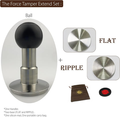 The Force Tamper Automatic Impact Coffee Tamper Adjustable Const Pressure and Autoleveling Extend Set New