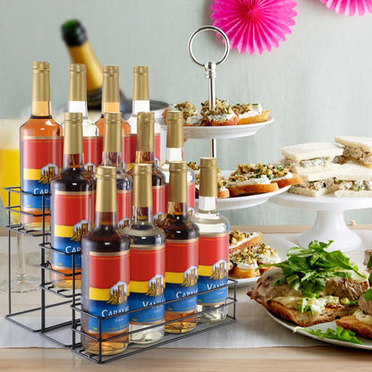 12 Bottle Capacity Coffee Syrup Organizer 3 Tier Coffee Syrup Stand Shelf for Coffee Bar Kitchen Small Wine Rack for Bar Family Storage for Syrup Wine Dressing