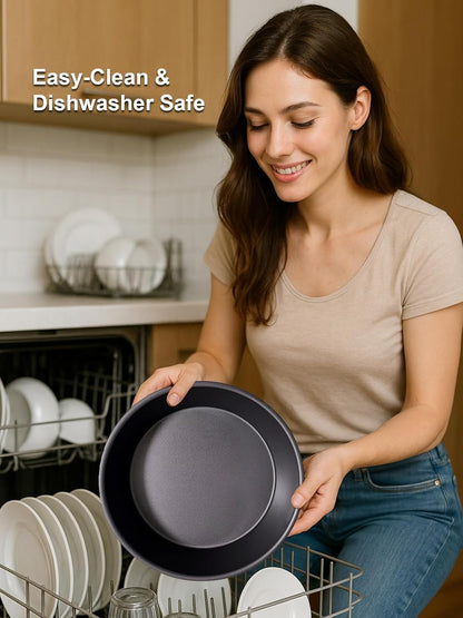 10×2.6 Inch Deep Pie Pan with Cake Server for Pie Tart Quiche Baking. Round Cake Pan with Non-Stick Coating, Rugged Carbon Steel. Gift for Women Wife Christmas Thanksgiving Party Festival