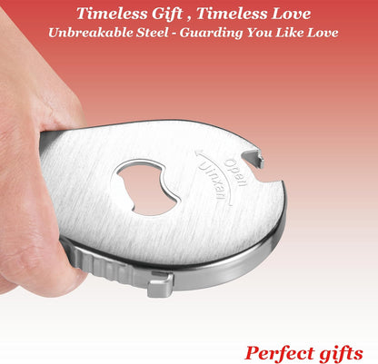 Jar Bottle Can Opener for Weak Hands & Arthritis - Effortless Twist Off Lids (0.6"-2.7") & Pull Tab Seals | Premium 304 Stainless Steel, Patented | Portable Senior-Friendly Kitchen Gadget