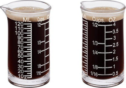 Ackers 4oz Etching Scale Glass Measuring Cup – Shot Glass with Ounce,Ml,Cups Markings for Kitchen & Bar