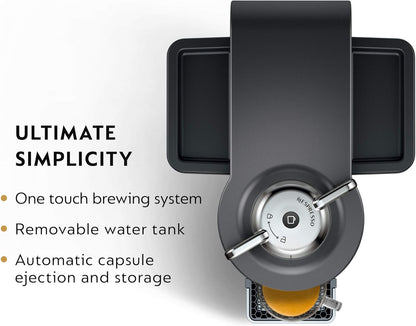 Nespresso Vertuo Coffee and Espresso Machine by De'Longhi with Milk Frother, 1000 Milliliters, Graphite Metal