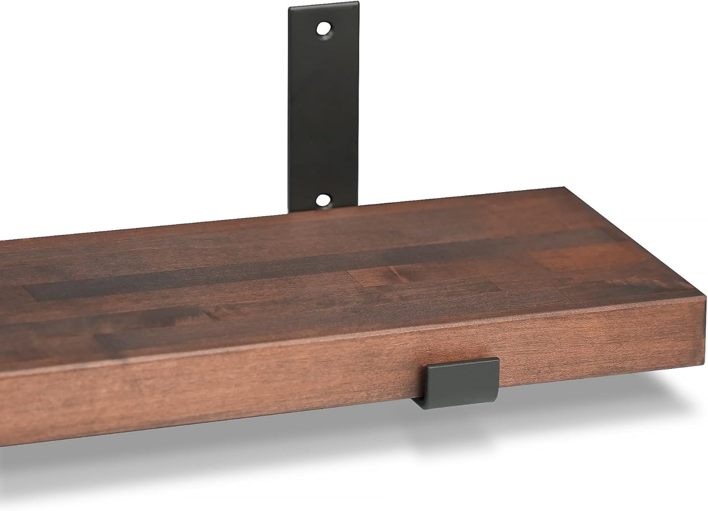 CONSDAN Floating Shelf for Wall Mounted Book Shelf Hanging Shelves Floating Bookshelf for Bedroom, Bathroom, Living Room, Kitchen USA Grown Solid Hardwood, Dark Maple 60x7.5x1.5 in
