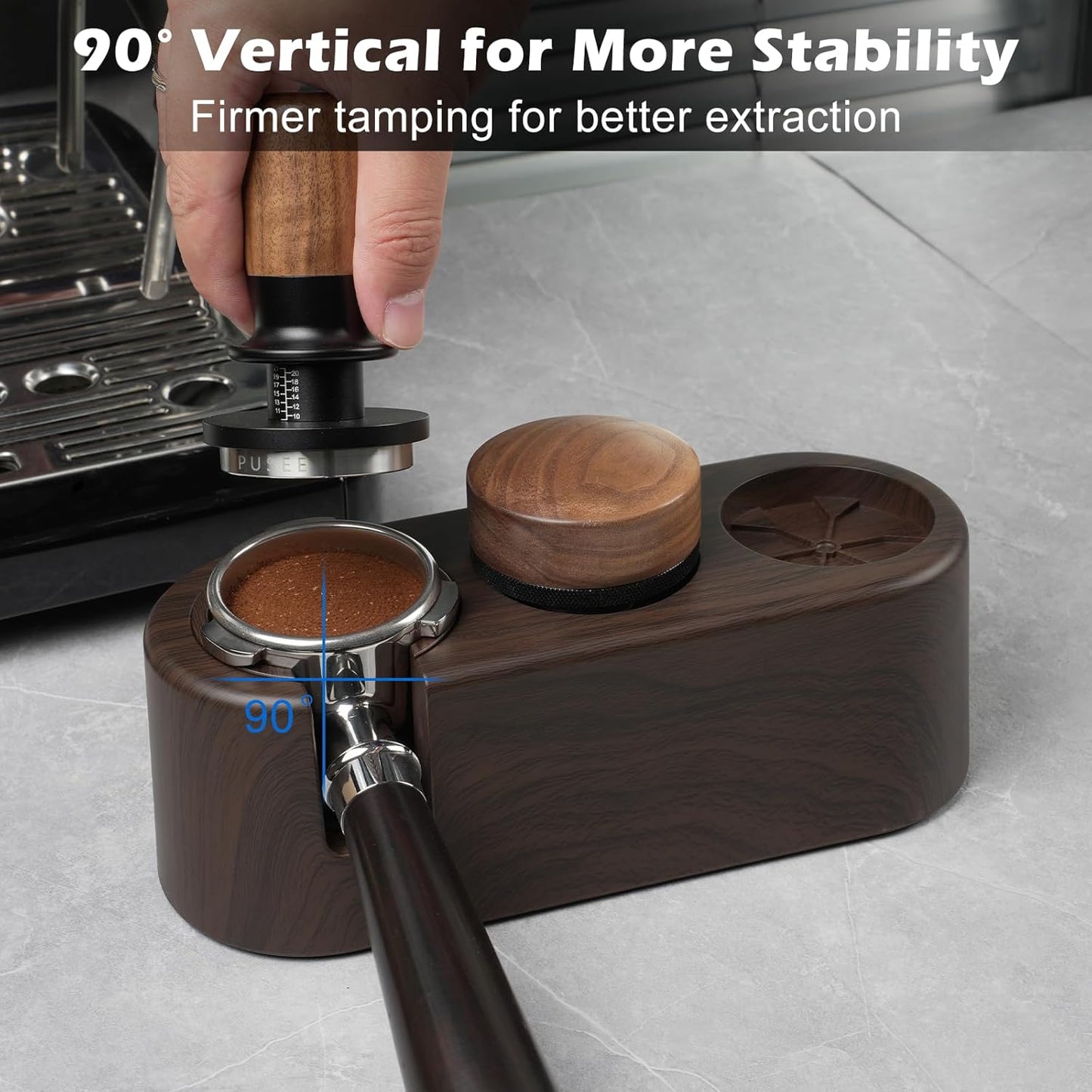 PUSEE Espresso Tamping Station, Espresso Organizer Station Fit for 51/54/58mm Espresso Accessories, Plastic Espresso Station Coffee Tamper Station, Multifunctional Coffee Tools Organzier (3 in 1)