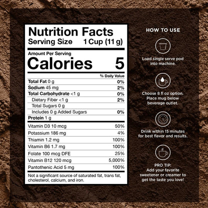 VitaCup Focus Mushroom Coffee Pods, Vanilla Flavored Coffee with Chaga, Lion’s Mane, Vitamins, Medium Dark Roast Arabica Beans, Recyclable Single Serve Pods Compatible with Keurig K-Cup Brewers, 64 Ct