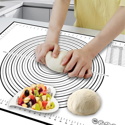 32x24" Extra Large Dough Mat Silicone Baking Mats for Rolling Pastry,Kneading Sourdough Bread Baking Supplies Black