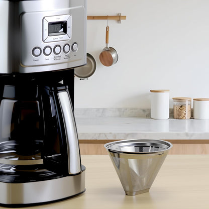 Coffee Filter Compatible with Cuisinart Coffee Maker, Permanent Stainless Cone Filter for Cuisinart DCC 1200P1 3200NAS 3400NAS