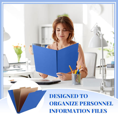 12 Pcs Classification Folders Letter Size,Back to School Supply for Teacher, Student, 2 Pocket Dividers Pressboard File Folder Bulk with 2 Fasteners,2 in Expanding File Organizer (Dark Blue)