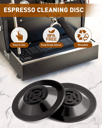 SONGTIY 2PCS Espresso Cleaning Disc, 54mm Silicon Backflush Disc for Select Breville Espresso Machines, Breville Accessories Compatible with BES810BSS, BES840XL, BES878BSS, BES880, BES870XL
