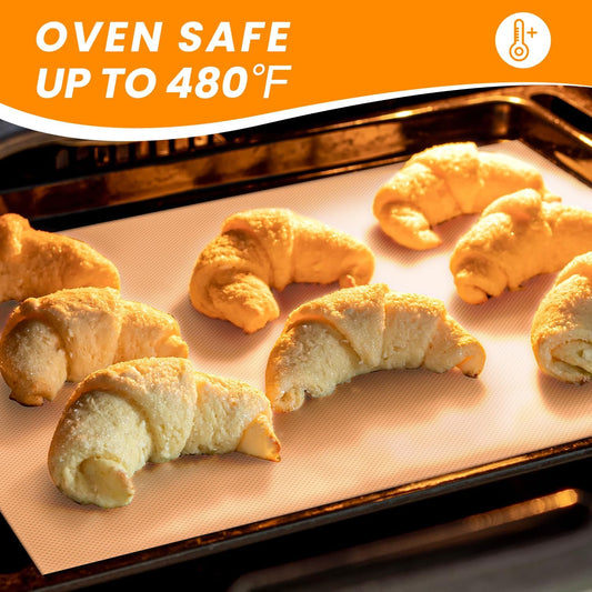 Silicone Baking Mat Roll - Best German Silicone Mat for Baking - Non Stick Silicone Pastry Mat, Non-slip Silicone Counter Mat, Reusable Air Fryer Liner, Oven Liner Mat, Freeze Dryer Mat