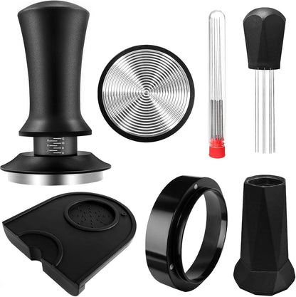Espresso Tamper, Coffee Tamper with Espresso Distribution Tool, Espresso Tamper Mat, Espresso Dosing Funnel, Espresso Accessories, Wdt Tool Espresso, 51mm Espresso Tamper for Espresso Coffee Machine