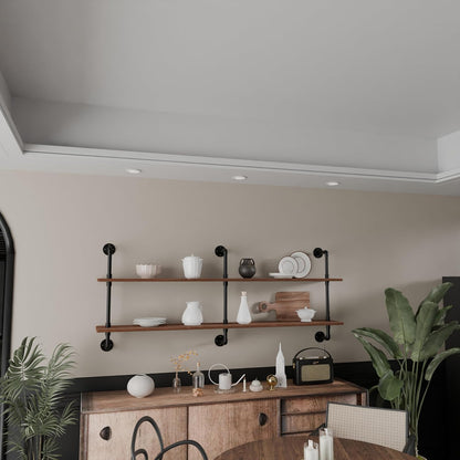 Floating Shelves Wall Bookshelf Industrial Pipe Shelving Shelves Real Wood Planks 70 inch Rustic Wall Shelves Hanging Bookshelves Farmhouse Kitchen Bar Shelving