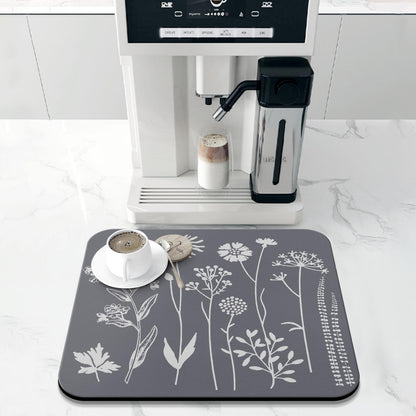 Dish Drying Mat for Kitchen Counter 16x18in Grey Washable Quick Dish Drying Pad Rubber Backed Absorbent Draining Mat