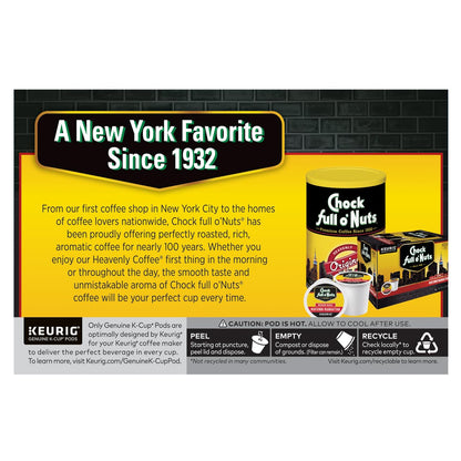 Chock Full o'Nuts Soho Morning Coffee, Mild Roast, Compatible with K-Cup Pods, 12 CT (Pack of 4)
