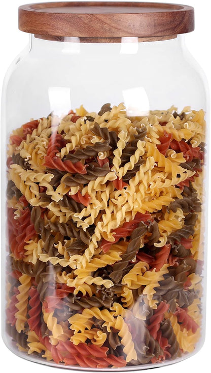 1 Gallon Glass Jar with Airtight Lid and Anti-Skid Bottom for Dry Food Storage