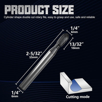 CATITO Ellipse Die Grinder Bit, Cut Carbide Rotary Burr for Steel, Wood and Metal Working, Engraving, polishing and Cleaning