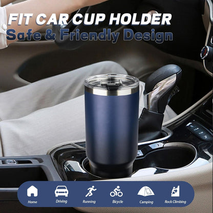 40 oz Tumbler with Lids and Straws, Stainless Steel Insulated Coffee Tumbler, Double Wall Vacuum Insulated Travel Mug Cup, Leakproof Thermal Coffee Cup for Hot and Cold Drinks (Indigo Black)