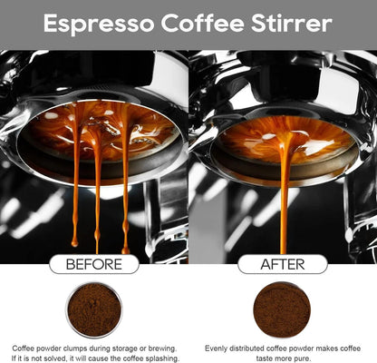 WDT Tool Espresso Stirrer, 22 Needle Espresso Distribution Tool for 58mm Portafilters, Professional Espresso Distributor Coffee Powder Stirring Tool, Black