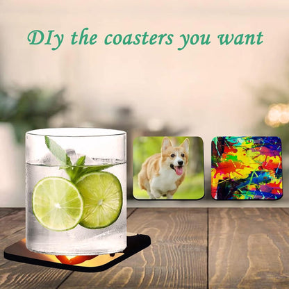 100 PCS Sublimation Blank Cup Coasters Bulk, 4x4 Inch Square Blank Cup Mat Rubber for Sublimation Transfer Heat Press Printing DIY Crafts
