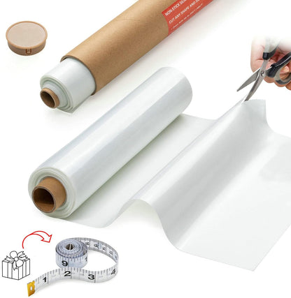 Silicone Baking Mat Roll -16IN x 10FT Non Stick Heat Resistant Food Grade Baking Mats, No Slip Reusable Freeze Dryer Mat,Pastry Mat,Countertop Protector Mat, Washable Oil-Proof Refrigerator Liners