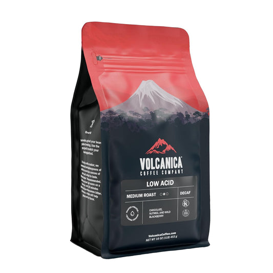 Low Acid Decaf Coffee, Blend of Natural Low Acidic Decaf Coffee, Whole Bean, Medium Roast, Fresh Roasted, Kosher, 16-ounces