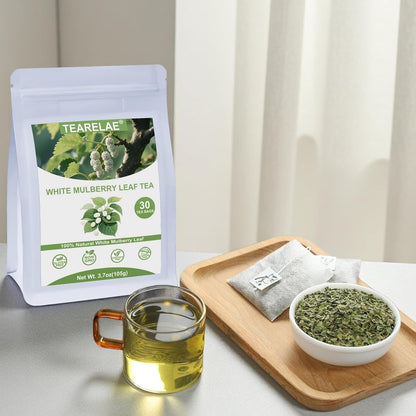 TEARELAE - White Mulberry Leaf Tea Bags, 30 Count - Premium Mulberry Tea - Caffeine-free - Non-GMO - Lightly Sweet & Refreshing - Support for Healthy Digestion