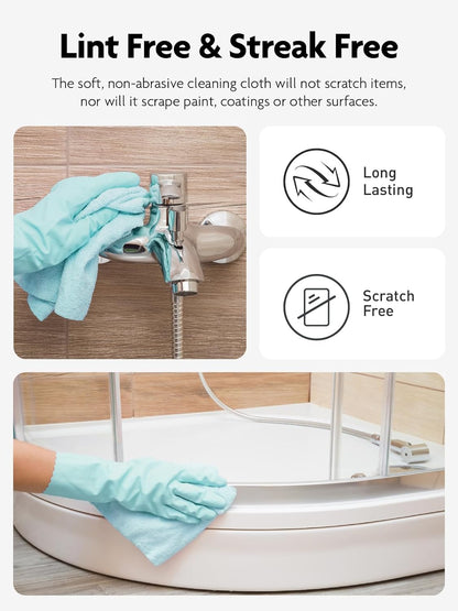 Fantasticlean Microfiber Cleaning Cloth Roll -75 Pack, Tear Away Microfiber Towels, 12" x 12", Reusable, Washable, Scratch Free, Ultra Absorbent Dishcloth for Home Supplies, Car, Pet, Kitchen (Blue)