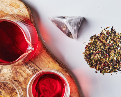 Grace Farms Organic HIBISCUS ORANGE Herbal Tea (100 Enveloped Pyramid Sachets w/String & Tag) | Healthy and Caffeine Free | Organic, Fair Trade and Kosher Certified | Gives Back 100% of Profits