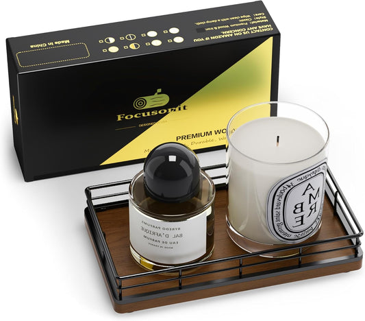 Wooden Decorative Tray, Oak 7.5" L Coffee Table Tray for Kitchen Countertop Soap Sponge Holder for Dresser Perfume Jewelry Candle Nightstand Table Centerpieces for Dining Room Decor Walnut