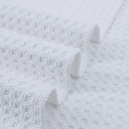 POLYTE Ultra Premium Microfiber Kitchen Dish Hand Towel Waffle Weave, 8 Pack (16x28 in, White)