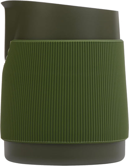 Normcore Handleless Milk Frothing Jug, Pitcher 15.2 oz, Frother Steamer Cup Stainless Steel Espresso Cup, Sharp Spout, Green, 450 ml