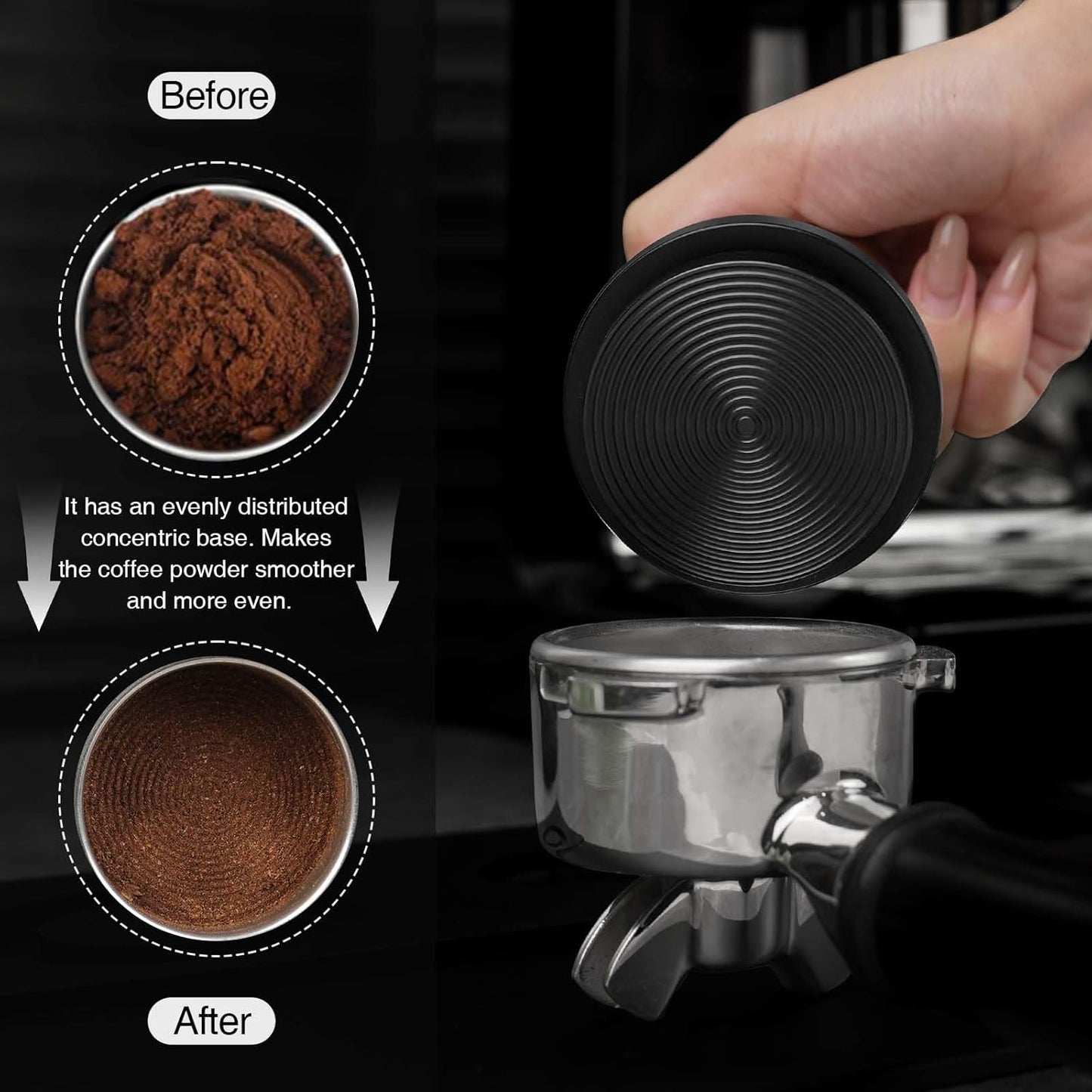 PUSEE 58.5mm Espresso Coffee Tamper - Premium Barista Coffee Tamper, 30lb Calibrated Double Spring Titanium Coating Base Ground Espresso Tamper, Fits for All 58mm Portafilters, Espresso Accessories