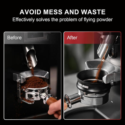 MHW-3BOMBER 51mm Espresso Dosing Funnel Magnetic Coffee Dosing Ring Portafilter Funnel Barista Tools Compatible with 51mm Delonghi Decica Portafilter DR5548B-OS