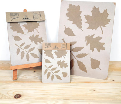 NAKLEO Painting Stencil for Crafts A3 11.8” x 16.5”, Autumn Leaves Nature Pattern, Reusable Plastic DIY & Scrapbooking Drawing Template, Decoupage Art Home Decor, Wall Wood Fabric Furniture