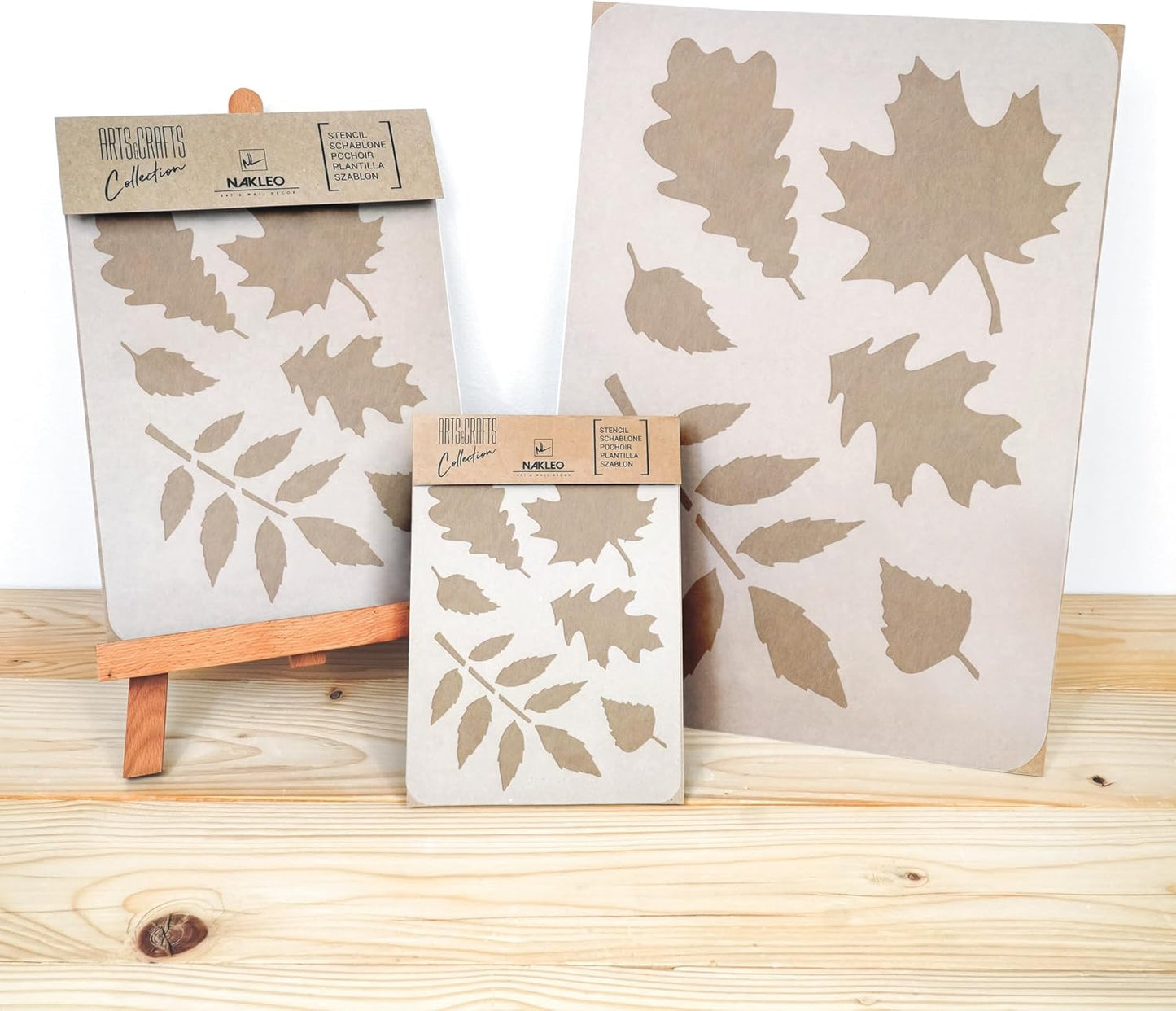 NAKLEO Painting Stencil for Crafts A4 8.3” x 11.8”, Autumn Leaves Nature Pattern, Reusable Plastic DIY & Scrapbooking Drawing Template, Decoupage Art Home Decor, Wall Wood Fabric Furniture
