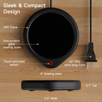 Coffee Mug Warmer, Cup Warmer for Desk with Auto Shut Off Smart Temperature Settings, Electric Beverage Tea Water Milk Heater for All Cups and Mugs, Heating Plate Candle Wax Warmer