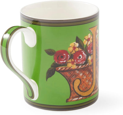 Spode Kit Kemp Alphabet Mug - Letter J Monogram in Fine China, 12oz Ceramic Coffee Cup for Hot Drinks, Personalized Drinkware for Unique Gifts, Dishwasher Safe Tea or Coffee Mug - Gift Box Included