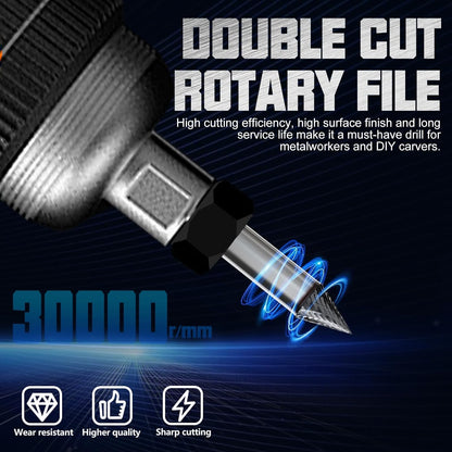 CATITO Cone 60° Die Grinder Bit, Cut Carbide Rotary Burr for Steel, Wood and Metal Working, Engraving, polishing and Cleaning