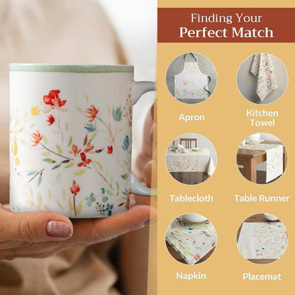 Maison d' Hermine Coffee Mug with Handles Fine Bone China Mugs Pack of One Tea Cups for Hot Beverages Cappuccino Latte Home Restaurant Office Perfect for Gift (Colmar - Green, 12 Ounce)