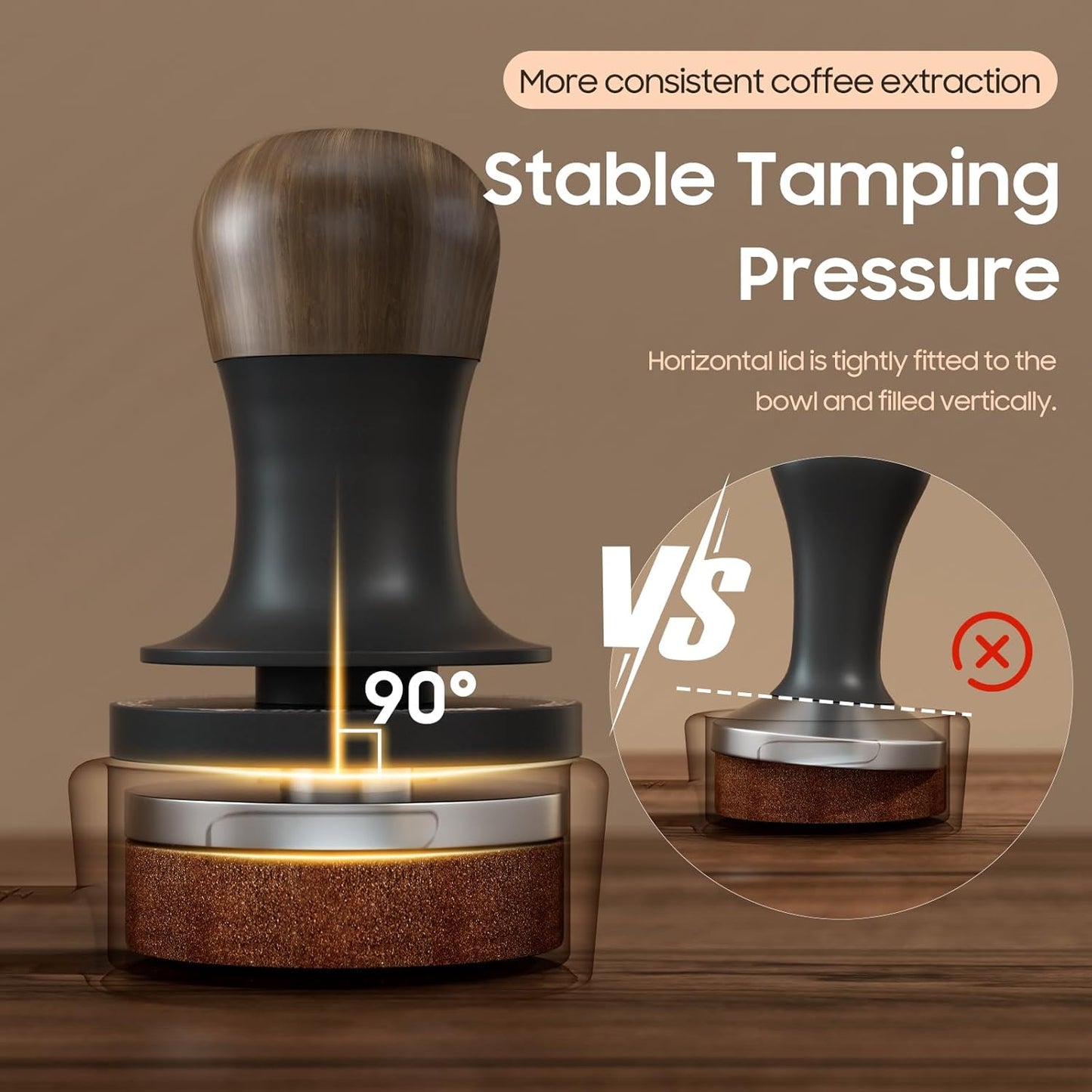 MHW-3BOMBER Espresso Tamper 49.7mm with Sound Feedback, Calibrated Coffee Tamper 30lbs, Tamper for ROK Espresso Maker, Flat Base T7069F-OS