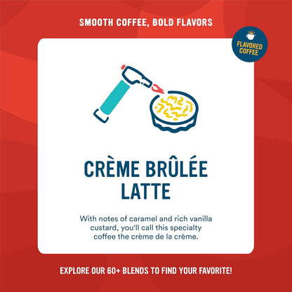 Cameron's Coffee Holiday Roasted Ground Coffee Bag, Flavored, Crème Brulee Latte, 12 Ounce (Pack of 6)